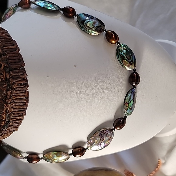 Donna Dressler Abalone and Pearl Necklace - Picture 1 of 4